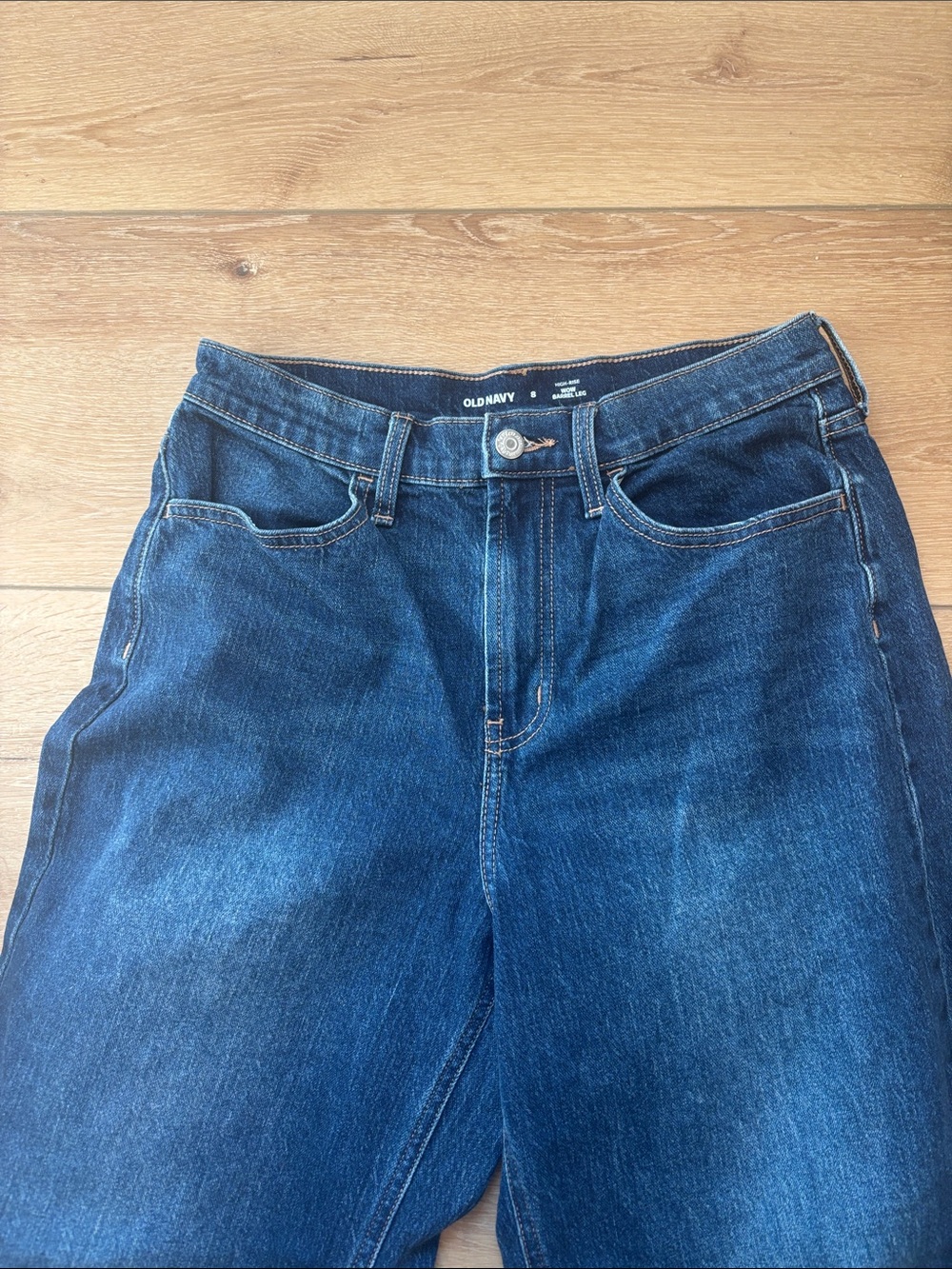 Old Navy Women's Dark Blue Straight-Leg Jeans